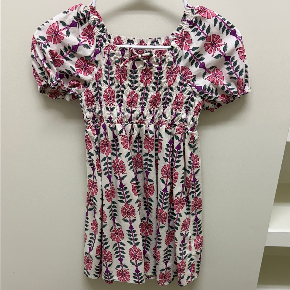 J. Crew Kids Dress with Pink and Purple Floral Pattern